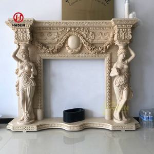 Ukiran tangan marmer alami dalam ruangan perapian batu Surround Mental - Product Image 4