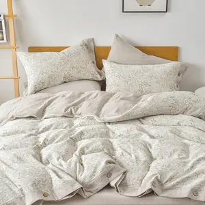 Hiện Đại Dệt Thân Thiện Với Môi 300TC Vua Kích Thước Tấm Ga Giường Đẹp Màu Nâu Nhạt Mềm Tự Nhiên Bông Khách Sạn Thanh Lịch Bộ Đồ Giường Nhà Thiết Lập - Product Image 2