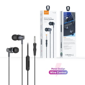 VIDVIE siyah Metal kulak <span class=keywords><strong>Iem</strong></span> spor kulaklık 3.5mm Jack Mic ile kablolu kulaklık Auricular müzik kontrol cihazı - Product Image 1