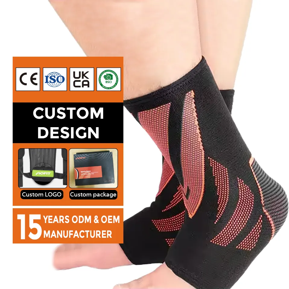 Custom Logo compressione cavigliera supporto nuove maniche calde alla caviglia per palestra Fitness protettivo