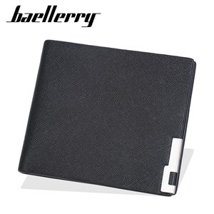 กระเป๋าสตางค์พับได้สำหรับผู้ชาย Baellerry หนัง PU ใส่บัตร สีดำ น้ำเงิน เทา สีพื้น ใส่ใบขับขี่ ใช้ได้ทุกวัน - Product Image 3