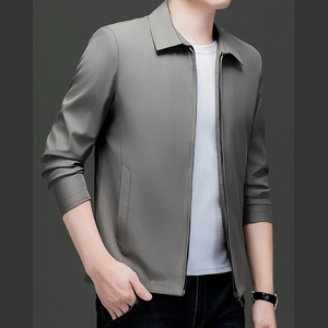 Chaqueta ejecutiva con solapa para hombre, nueva colección de otoño, estilo casual de negocios, para hombres de mediana edad y mayores, transpirable, cómoda, resistente al viento para exteriores. - Product Image 6