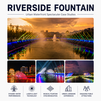 Fuente Flotante Musical Personalizada para Ríos, Fuente de Agua Grande para Exteriores con Luz RGB, Decoración Acuática para Paisajes Rurales