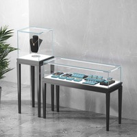 Vitrine en verre transparent personnalisable de luxe en alliage d'aluminium d'acier inoxydable pour bijoux montres bagues antiques