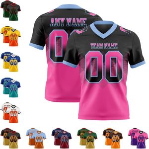 Camiseta de Fútbol Americano Personalizada con Diseño de Rombos en Degradado, Cuello en V, Manga Corta, Transpirable, Uniforme Deportivo Unisex, Tallas S-7XL - Product Image 3
