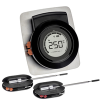 Termometer BBQ tutup nirkabel, pengukur suhu sekitar & daging Digital Bluetooth untuk pengasap panggangan & Kamado OEM/ODM mendukung