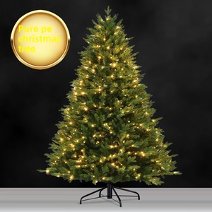 Nouvel Arbre <span class=keywords><strong>de</strong></span> Noël Artificiel en PE Pur <span class=keywords><strong>de</strong></span> Haute Qualité 1,5-<span class=keywords><strong>3m</strong></span> avec Lumières Intégrées Décorations Lumineuses Claires/Blanches <span class=keywords><strong>Sapin</strong></span> du Canada Adapté aux Animaux - Product Image 1