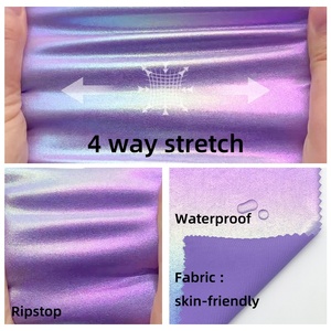 Nuovi Arrivi Tessuto Elastico Olografico Iridescente in Nylon Spandex Elasticizzato 4 Vie per Bikini, Reggiseni, Costumi da Bagno e Abbigliamento da Danza - Product Image 2