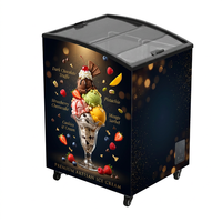 Congélateurs à crème glacée pour fabricants, congélateur commercial 80L +8 ℃ ~-25 ℃   Congélateur à glaces avec portes coulissantes en verre à vendre