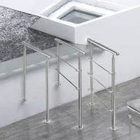 Rampe moderne en acier inoxydable avec barres et poteaux pour rampes d'escalier, installation DIY, pour bureaux et sols de bâtiments