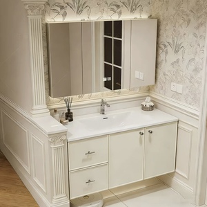 New French intelligent <b>mirror</b> cabinet combination bathroom ceramic integrated wall mounted bathroom cabinet - Product Image 3