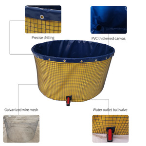 Vasca Circolare per Acquacoltura Keyubo 7*2.2 in PVC Rinforzato per Sistema Biofloc, Resistente Laghetto per Pesci in Rete Metallica Zincata - Product Image 5