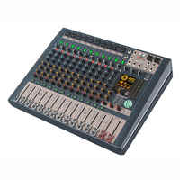 Konsol Mixing Audio Digital 12 Saluran dengan 99 Efek DSP 3 Grup Aux Send Mixer Suara Profesional Pemutar MP3 Bt USB