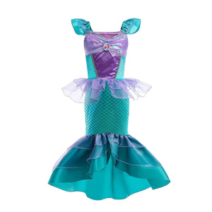 Nuovo Set di Abiti a Sirena Senza Maniche con Paillettes e Rete per Bambini, Ideale per Regali di Compleanno o Spettacoli di Gala 2026 - Product Image 1