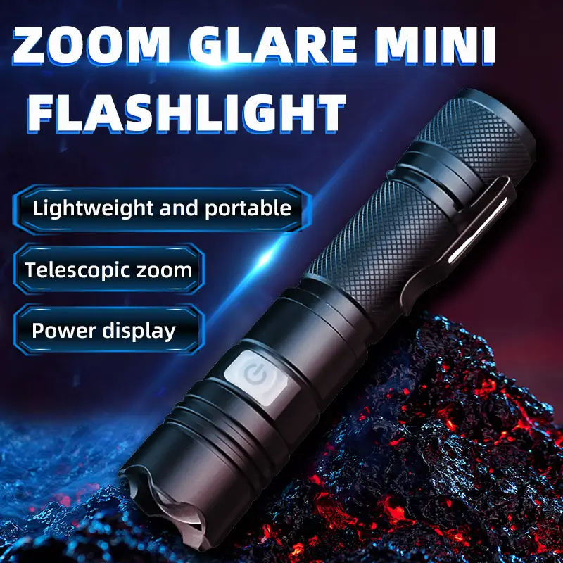 램프 Torche 충전식 Torcia Led 손전등 미니 줌 토치 방수 사냥 야외 알루미늄 슈퍼 밝은 플래시 라이트