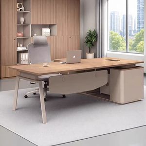 Mibo Furniture Executive Desk WHO-1017 Modern Office Desk Single Person Manager Chair <b>Set</b> <b>Paint</b>-Free High-Quality Hardware - Product Image 3