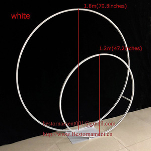 ซุ้มโค้งแต่งงานแบบ<span class=keywords><strong>วงกลม</strong></span>คู่ โครงเหล็กทรงกลม ซุ้มดอกไม้ - Product Image 3