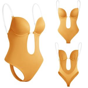 En gros Body sculptant string pour femme, sexy, décolleté plongeant en V, dos nu, style corset, rembourré, push-up, amincissant - Product Image 3