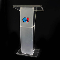 Pupitre en Acrylique Transparent, Pupitre en Plexiglas avec Meuble Lumière LED pour Mariage