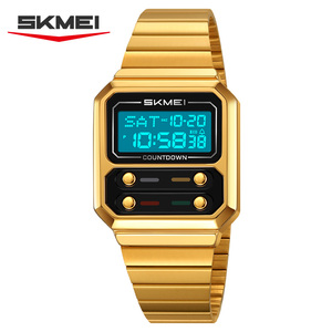 <span class=keywords><strong>Skmei</strong></span> 2448 Mode OEM Homme Montre Numérique Élégante Bande en Acier Inoxydable Étanchéité Multi Fonction EL LIGHTS Montre-Bracelet de <span class=keywords><strong>Sport</strong></span> - Product Image 3