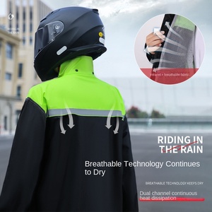 Ensemble imperméable et pantalon de <span class=keywords><strong>pluie</strong></span> pour homme en gros, pour la conduite à <span class=keywords><strong>moto</strong></span> en plein air, <span class=keywords><strong>protection</strong></span> du travail adulte, épaissi, réfléchissant sur tout le corps - Product Image 3