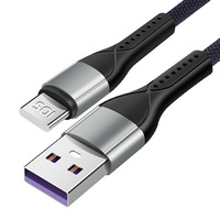 Cable de Datos USB-C de Carga Rápida 6A con Conductor de Cobre Puro, Trenzado de TPE/Nylon, Compatible con Micro USB e iOS para Teléfonos Móviles