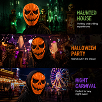 Masque intégral personnalisé en plastique pour fête d'Halloween, déguisement de fantôme, diable, ou citrouille Jack, pour farces et effets d'horreur DIY