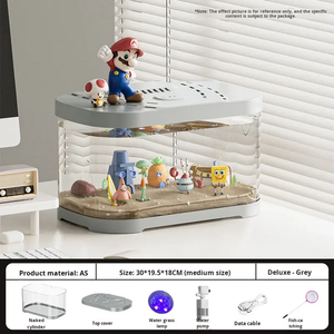 حوض سمك شفاف بيضاوي الشكل مع نظام ترشيح خارجي، سعة 4-30 لتر للأسماك العذبة، للاستخدام المكتبي والمنزلي، تعبئة في صندوق كرتوني - Product Image 5