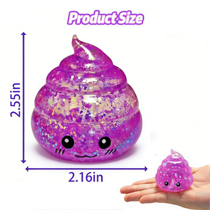 Regalos Promocionales Novedosos, Pelota Antiestrés de TPR con Purpurina en Forma de Popó, Juguetes para Estirar y Apretar, Recuerdo de Fiesta para Niños - Product Image 5
