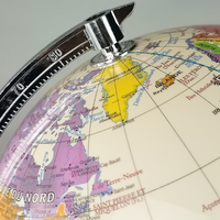 Globe terrestre politique MPR E33300 de 8 pouces, beige, rotation à 360°, carte bilingue espagnole, support métallique, décoration éducative pour la maison/le bureau
