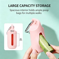 Trendy draagbare geprinte capsule hondenpoepzakdispenser met karabijnhaak voor honden, voor buitenwandelingen, opbergorganizer.