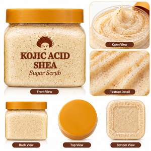 Productos de cuidado corporal de marca privada, exfoliante natural orgánico para limpieza profunda de la piel, aclarante con ácido kójico para piel negra - Product Image 6