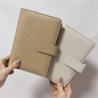 Top Ranking Mode Macaron Leder 6 Ringe Nachfüllbare Cash Bill Organizer Benutzer definierte A6 Budget Buchbinder PU Notebook Cover