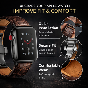 Correa de Reloj de Cuero Vintage de Lujo para Hombre, Compatible con Apple <span class=keywords><strong>iWatch</strong></span> 38mm 40mm 42mm 44mm, Económica y Elegante - Product Image 5