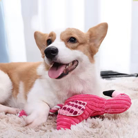 Jouet à mâcher pour chien interactif durable en gros, adorable flamant rose en peluche avec fonction sonore de morsure, jouet animal populaire pour animaux de compagnie