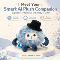 Mainan Boneka AI Blue Plush Klasik Topi Tinggi LED Mata Ekspresif Sentuh Suara Feedback Memori Jangka Panjang Multi-Peran Multibahasa Hadiah