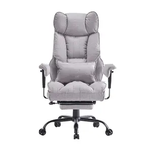 İyi kalite rahat kumaş patron sandalyesi yüksek yoğunluklu köpük döner sandalye uzanmış ofis ayak dayayacaklı sandalye