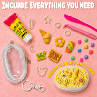 Kit de fournitures artisanales DIY pour mini porte-monnaie en gros, ensemble de colle crème Decoden avec breloques en résine, usine OEM personnalisée pour filles