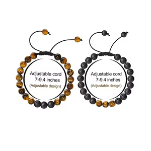 Wholesale Men's 8mm Tiger Eye Lava Stone Stretch <b>Bracelet</b> <b>Healing</b> Stress Fashion Accessory - Product Image 3