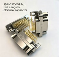 Connecteur à visser de type micro-réceptacle rectangulaire à angle droit, série J30J, 21 canaux, 3A, J30J-21ZKWP7-J