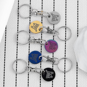 Porte-clés jeton de chariot de courses personnalisé avec logo pour supermarché - Product Image 1