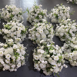 J24, venta al por mayor, Bola de flores blancas artificiales, <span class=keywords><strong>centro</strong></span> de mesa de boda, Bola de flores rosas de seda, pieza central para decoración de mesa de boda - Product Image 1