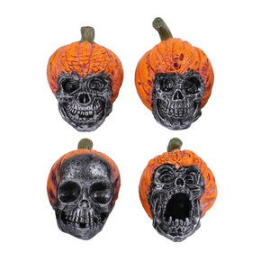 Figura de Resina de Calavera de Halloween con Sombrero de Calabaza, Accesorio de Terror para <span class=keywords><strong>Escape</strong></span> <span class=keywords><strong>Room</strong></span>, Decoración Gótica de Cabeza, Adorno para Fiesta en Casa - Product Image 5