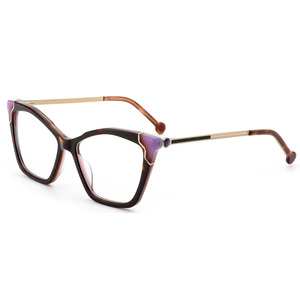 Thời trang mới hợp thời trang kinh điển Acetate và kim loại Cat Eye Kính mắt <span class=keywords><strong>Frames</strong></span> với <span class=keywords><strong>Sparkly</strong></span> Bling ochki gafas anteojos oculos lunettes - Product Image 4