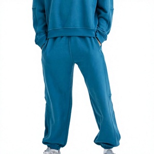 Conjunto de Sudadera con Capucha y Pantalones Deportivos de Algodón Grueso Estampado para Hombre, con Logotipo Personalizado, Estilo Flare, con Cordón Ajustable y Forro Polar - Product Image 1