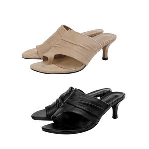 Za2025, novedad de verano, Sandalias de tacón de aguja altas para mujer, Tanga con punta de gamuza, Tanga sin cordones con espalda abierta, Tanga para exteriores para mujer - Product Image 1