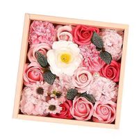 Caja de Regalo Cuadrada Personalizada con Diseño Transparente Moderno, Acabado Mate, Estampado en Lámina Dorada, Adornos Florales para Marcos de Fotos