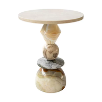 Table d'appoint en marbre haut de gamme, finition naturelle, meuble décoratif pour hôtel, maison, salon, table basse