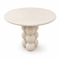 Nouvelle console en pierre calcaire blanche pour la maison, hôtel, salon, table d'entrée avec base en boules, design en marbre, table de couloir