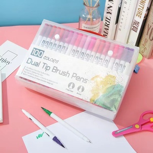 Marqueurs à double pointe <span class=keywords><strong>en</strong></span> <span class=keywords><strong>gros</strong></span>, 12, 24, 36 couleurs, ensemble de marqueurs d'art pour dessin et aquarelle, fournitures scolaires, stylo marqueur aquarelle - Product Image 4